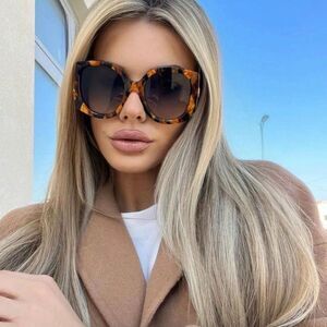 Gucci GG1257S 004 Women Sunglasses Havana Butterfly Frame, Blue Lenses